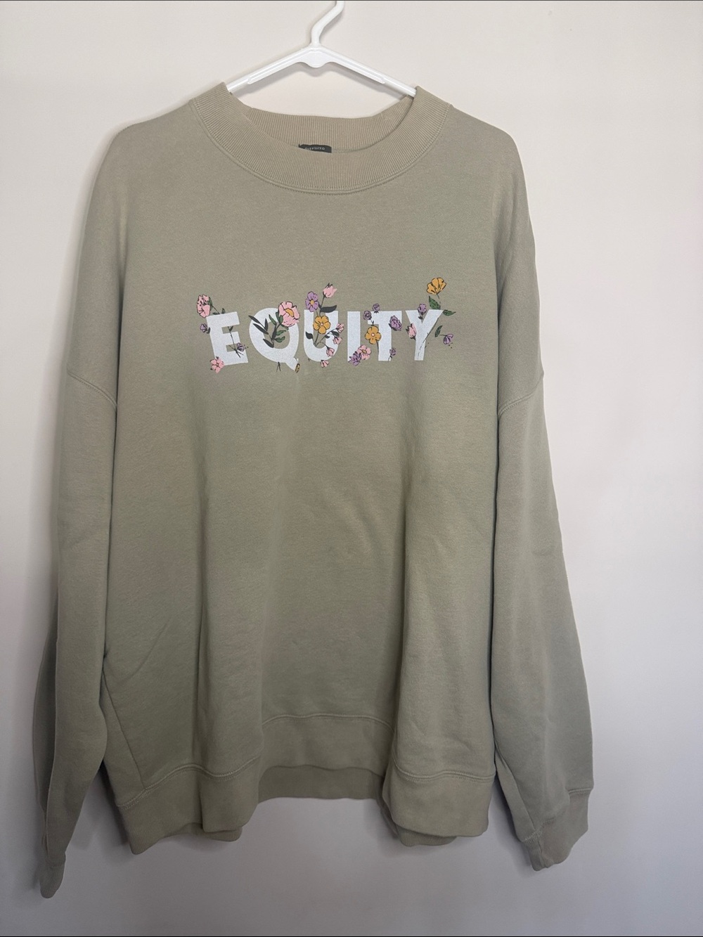Abercrombie & Fitch Sage Green "Equality" Floral Crewneck